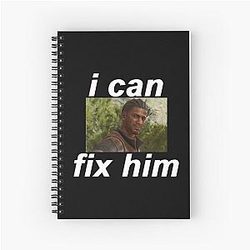 FOR DARK BACKGROUND Wyll I can fix him Spiral Notebook