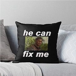 Wyll "He can fix me" Throw Pillow for Dark Background