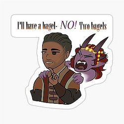 Baldur's Gate 3 Fanart Wyll - Two Bagel Sticker