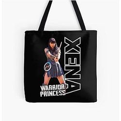Xena with Sword Over Print Tote Bag