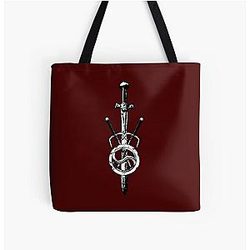 Xena and Gabrielle Swords and Chakrams All Over Print Tote Bag