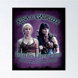 Xena and Gabrielle Vintage Style Poster