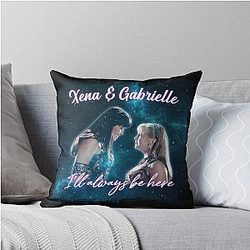 Xena Gabrielle I'll Always Be Here Vintage Look Throw Pillow