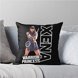 Xena with Sword Throw Pillow