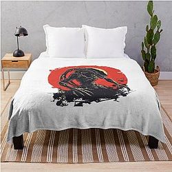 Xenomorph Alien Art - Retro Sci-Fi Creature Design Throw Blanket