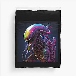 Rainbow Alien Duvet Cover