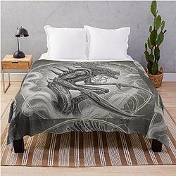 Xenomorph Pencil Drawing Classic Throw Blanket