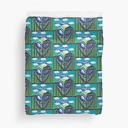 Xenomorph alien in the city Bedding Cover