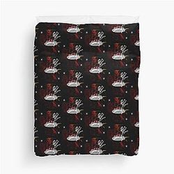 Alien on spaceship Duvet Cover