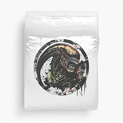Grunge Xenomorph Horror Art Sci-Fi Alien Illustration Duvet Cover