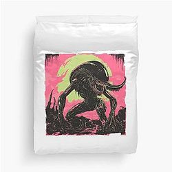 Neon Xenomorph Horror Art Sci-Fi Alien Duvet Cover