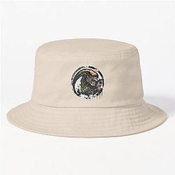 Grunge Horror-Sci-Fi Alien Illustration Bucket Hat