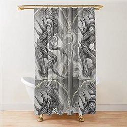 Xenomorph pencil drawing classic shower curtain