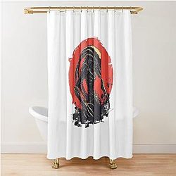 Xenomorph Alien Horror Art - Retro Sci Fi Creature Design Shower Curtain