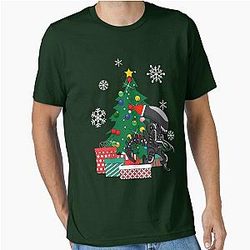 Alien Xenomorph Around The Christmas Tree T-Shirt
