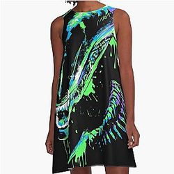 Colorful Xenomorph A-Line Dress