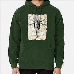 Alien Xenomorph Vitruvian Man T-Shirt - Da Vinci Anatomy Mash-Up Sci-Fi Art Tee Pullover Hoodie