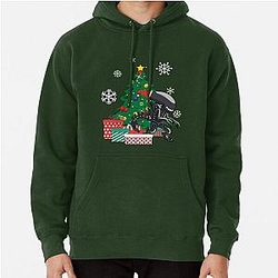 Alien Xenomorph Christmas Tree Pullover Hoodie