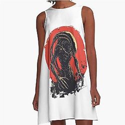 Xenomorph Alien Horror Art Retro Sci-Fi Creature Design A-Line Dress