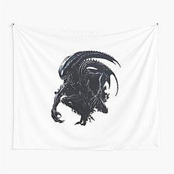 Alien Horror Art - Sci-Fi Alien Illustration Tapestry