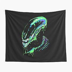 Colorful Xenomorph Tapestry