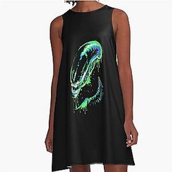 Colorful Xenomorph A-Line Dress