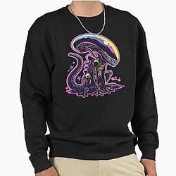 Adorable Alien: Xenomorph Sticker Pullover Sweatshirt