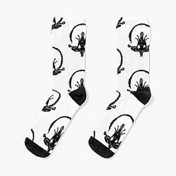 Alien Xenomorph Black Socks