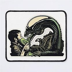 Alien Xenomorph Eating Human Sticker Mouse Pad