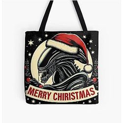 Christmas Xenomorph Alien UFO All Over Print Tote Bag