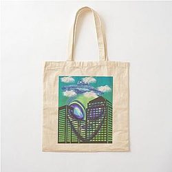 Alien in the city Cotton Tote Bag
