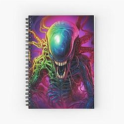 Multi-Alien Xenomorph Spiral Notebook