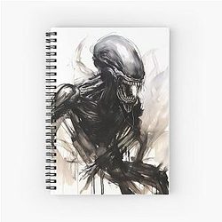 Spooky Xenomorph Art Halloween Spiral Notebook