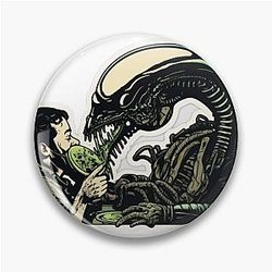 Alien Eating Human Pin
