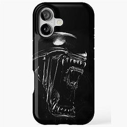 Alien Xenomorph Scratchboard Design iPhone Tough Case