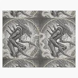 Xenomorph pencil drawing classic T-shirt Jigsaw Puzzle