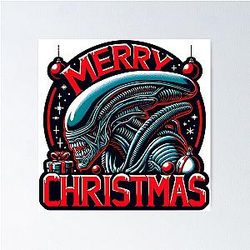 Christmas Xenomorph Poster