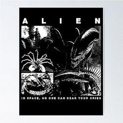 Alien Xenomorph phases black version Poster