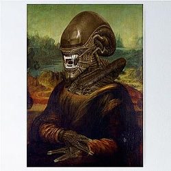 Mona Lisa Alien Xenomorph Poster