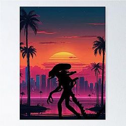 Alien on the beach Poster