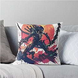 Xenomorph from Alien and Roman Throw Pillow