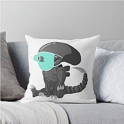 Stay Safe Xenomorph Throw Pillow