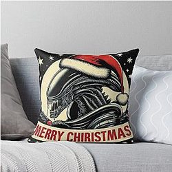 Christmas Alien Throw Pillow