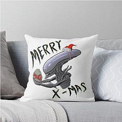Merry Xenomorphmas Throw Pillow