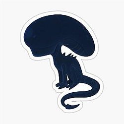 Cute alien Xenomorph Glossy Sticker