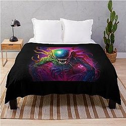 Multi Tentacled Alien Xenomorph Throw Blanket
