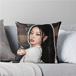 Design of singer Yoonchae from group Katzeye Throw Pillow