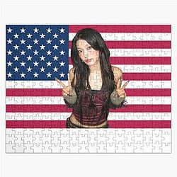Katseye Yoonchae American Flag Jigsaw Puzzle