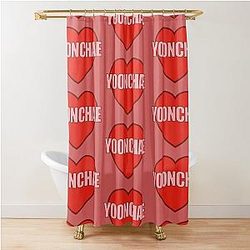 Yoonchae Katseye Heart Shower Curtain