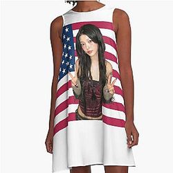 Katseye Yoonchae American Flag A Line Dress
